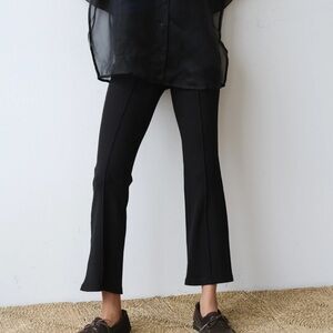 DONNI Rib Kick Flare pants in black, size M